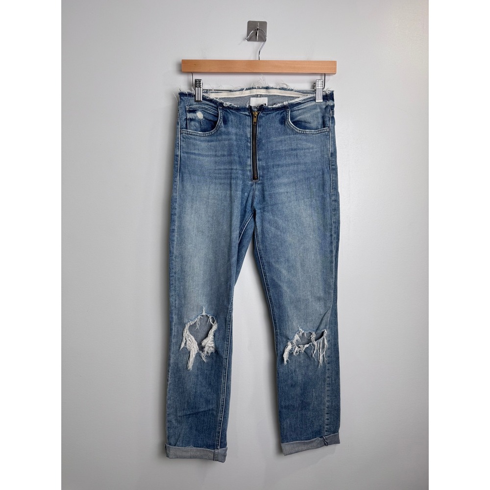 Mother Womens Blue Jeans The Dazzler XYZ Double Fray Skelter Skelter Size 27